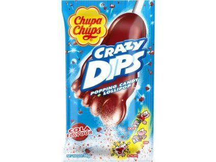 Chupa Chups lízátko cola s praskacím práškem Crazy Dips 14g