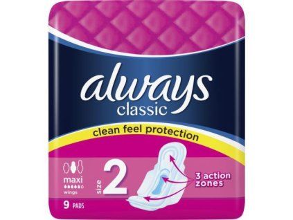 Always Classic vložky 9ks Maxi