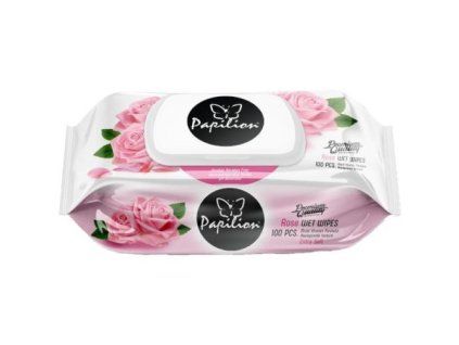 Papilion Vlhčené ubrousky rose s klipem 100ks
