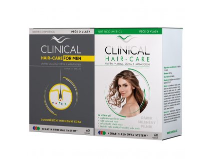 Clinical Hair Care 60 tob. s příbalem skleněný pilník + Clinical Hair Care For men 60 tob.