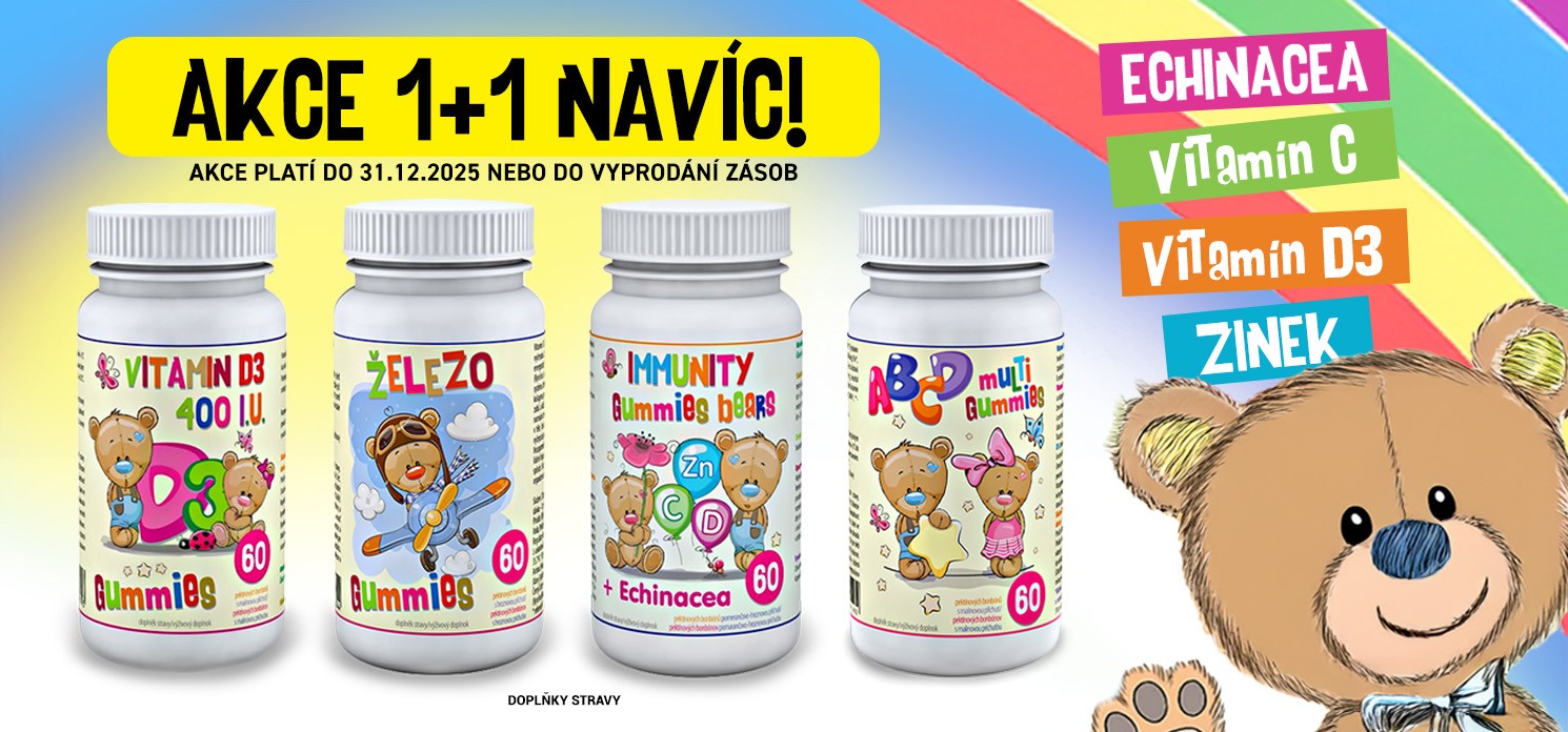 Clinical Vitamin D3, Železo, Immunity, ABCD multi Gummies v akci 1+1 NAVÍC
