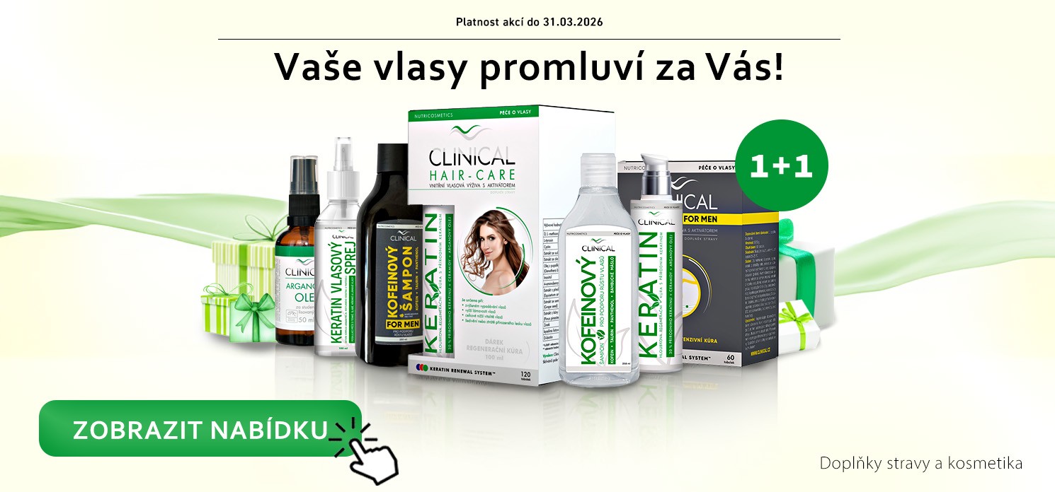 Akce 1+1 navíc na produkty pro vlasy značky Clinical