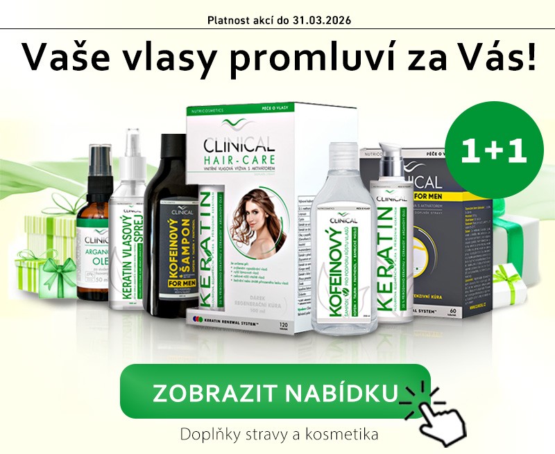Akce 1+1 navíc na produkty pro vlasy značky Clinical