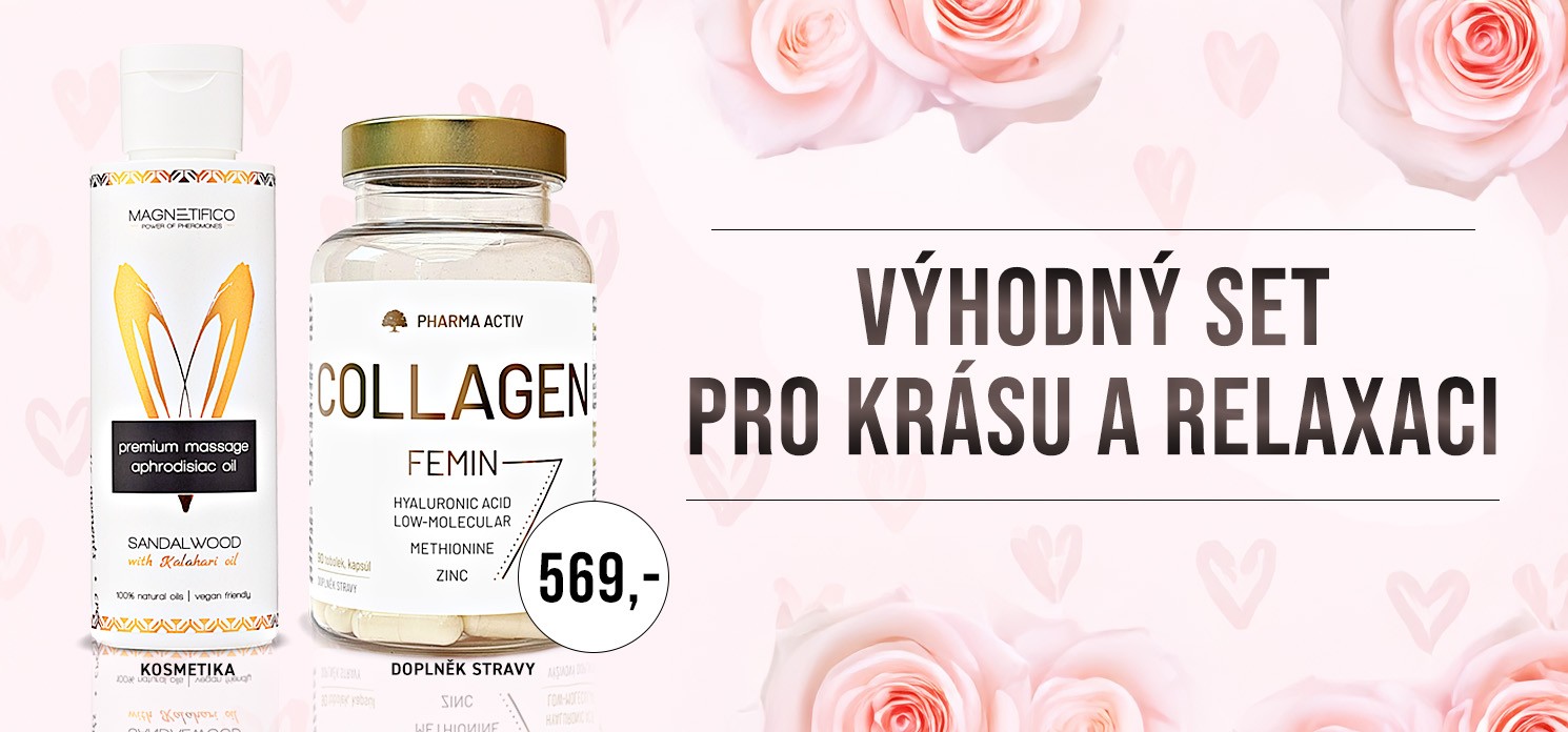 Výhodný set Collagen s masážním olejem pro krásu a relaxaci