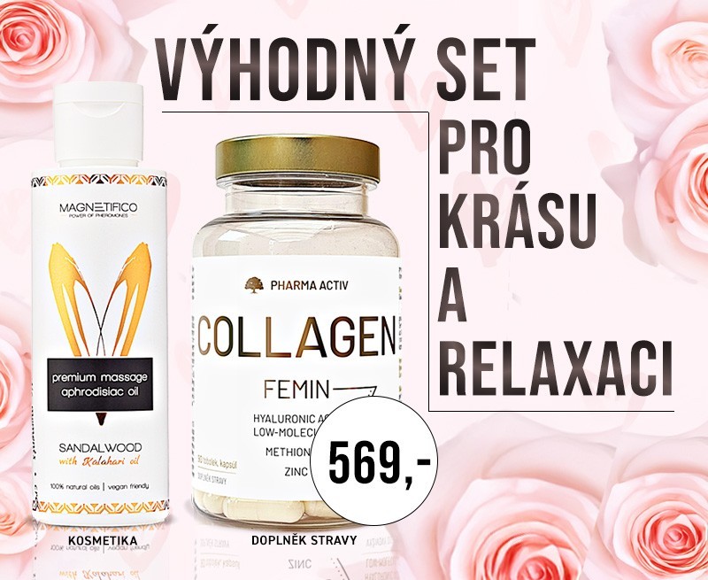 Výhodný set Collagen s masážním olejem pro krásu a relaxaci