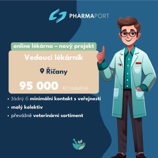 🌿 VEDOUCÍ LÉKÁRNÍK – ŘÍČANY 💊 Nový projekt online lékárny – minimum kontaktu s veřejností Hledáme atestovaného...