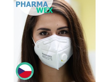 český respirátor FFP2 R02 bílý s výdechovým ventilem