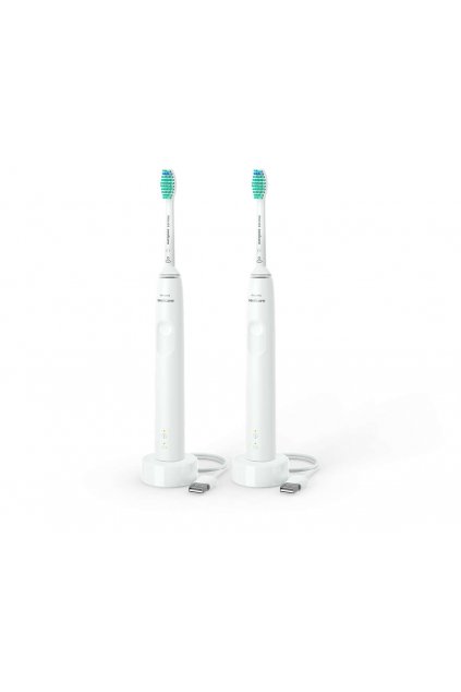 Електрическа звукова четка за зъби 1+1 Philips Sonicare 3100 Series HX3675/13, бял цвят