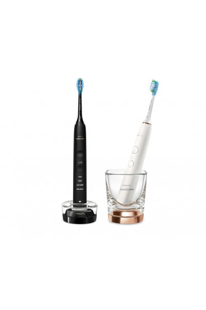 Електрическа звукова четка за зъби 1+1 Philips Sonicare DiamondClean 9000, черна и бяла HX9914/57