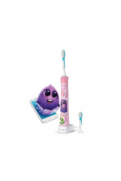 Електрическа звукова четка за зъби за деца с приложение Philips Sonicare for kids Розова HX6352/42