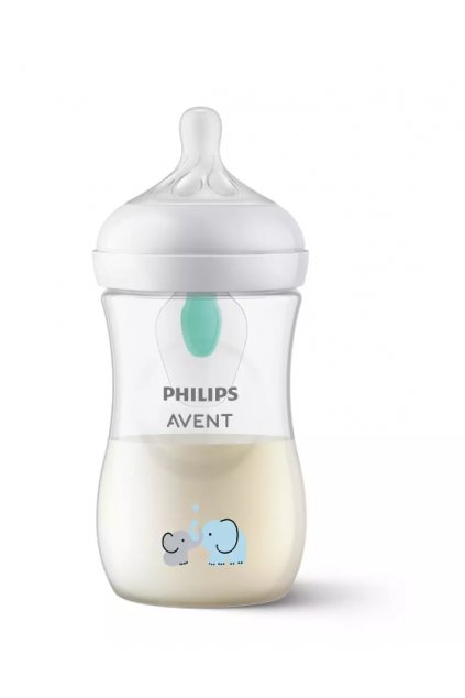 Бебешка бутилка с вентилационен отвор и декорация със слонче Philips Avent Natural Response SCY673/81