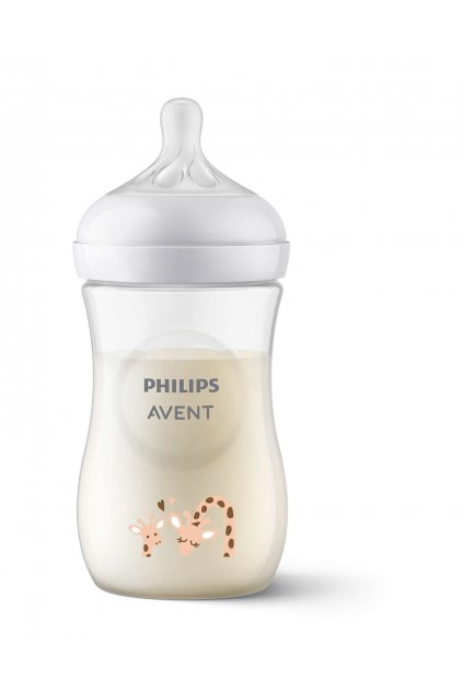 Бутилка за бебе с декорация жираф Philips Avent Natural Response SCY903/66