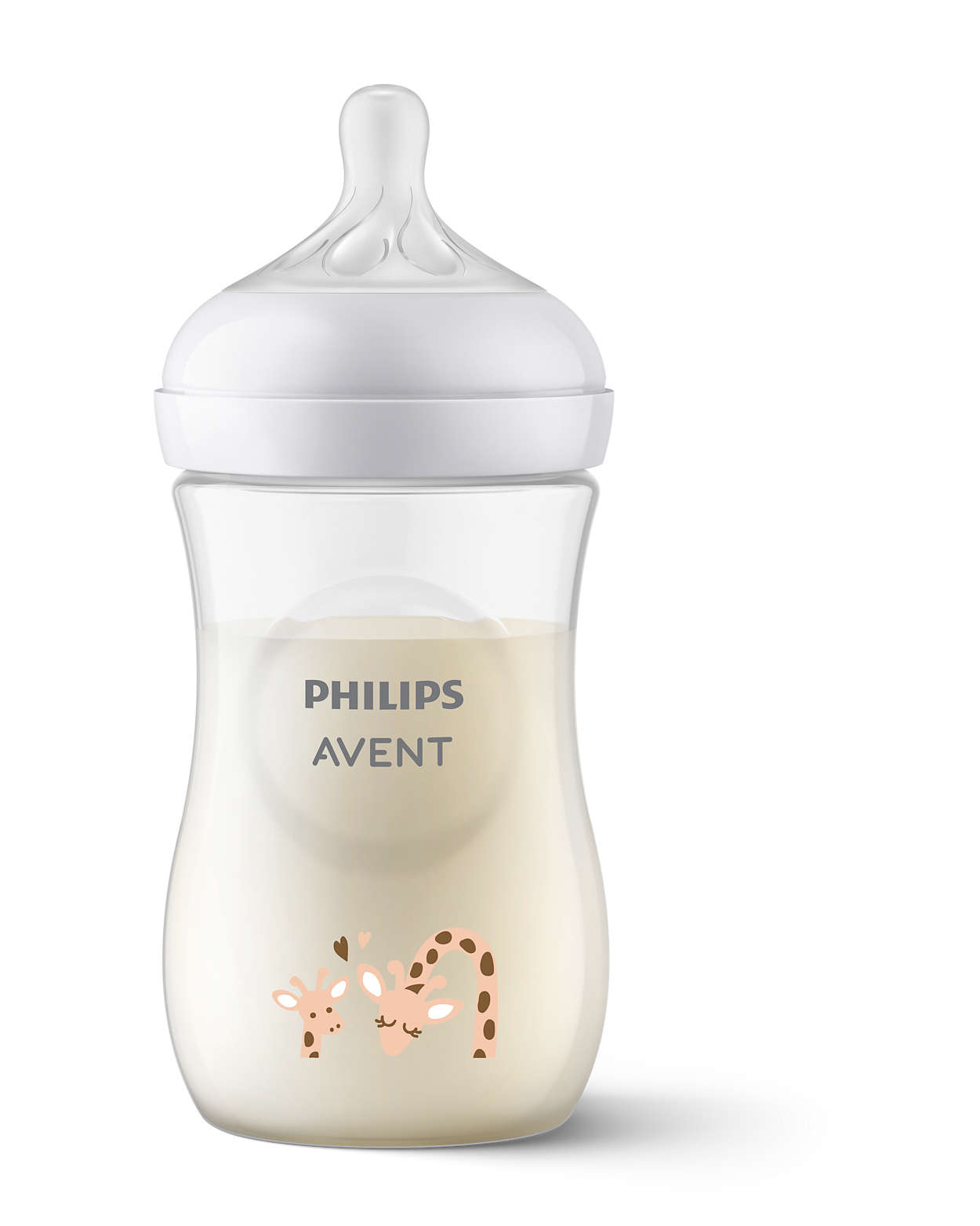 Бутилка за бебе с декорация жираф Philips Avent Natural Response SCY903/66