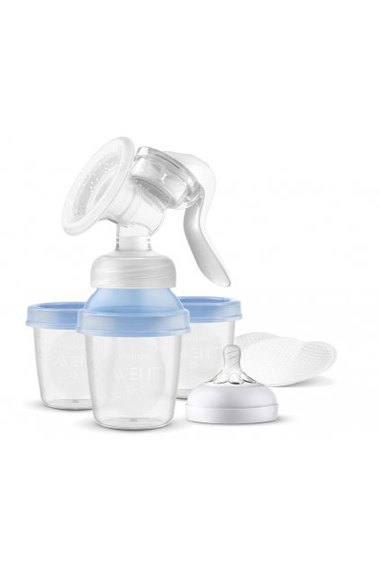 Philips Avent s poháriky na materské mlieko  Manuálna odsávačka materského mlieka