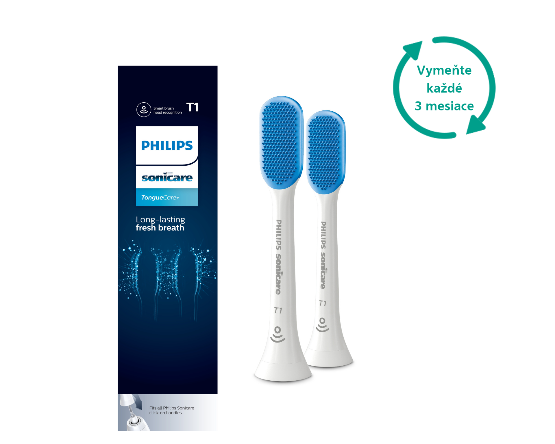 E-shop Hlavica na čistenie jazyka Philips Sonicare TongueCare+ 2ks, White HX8072/01