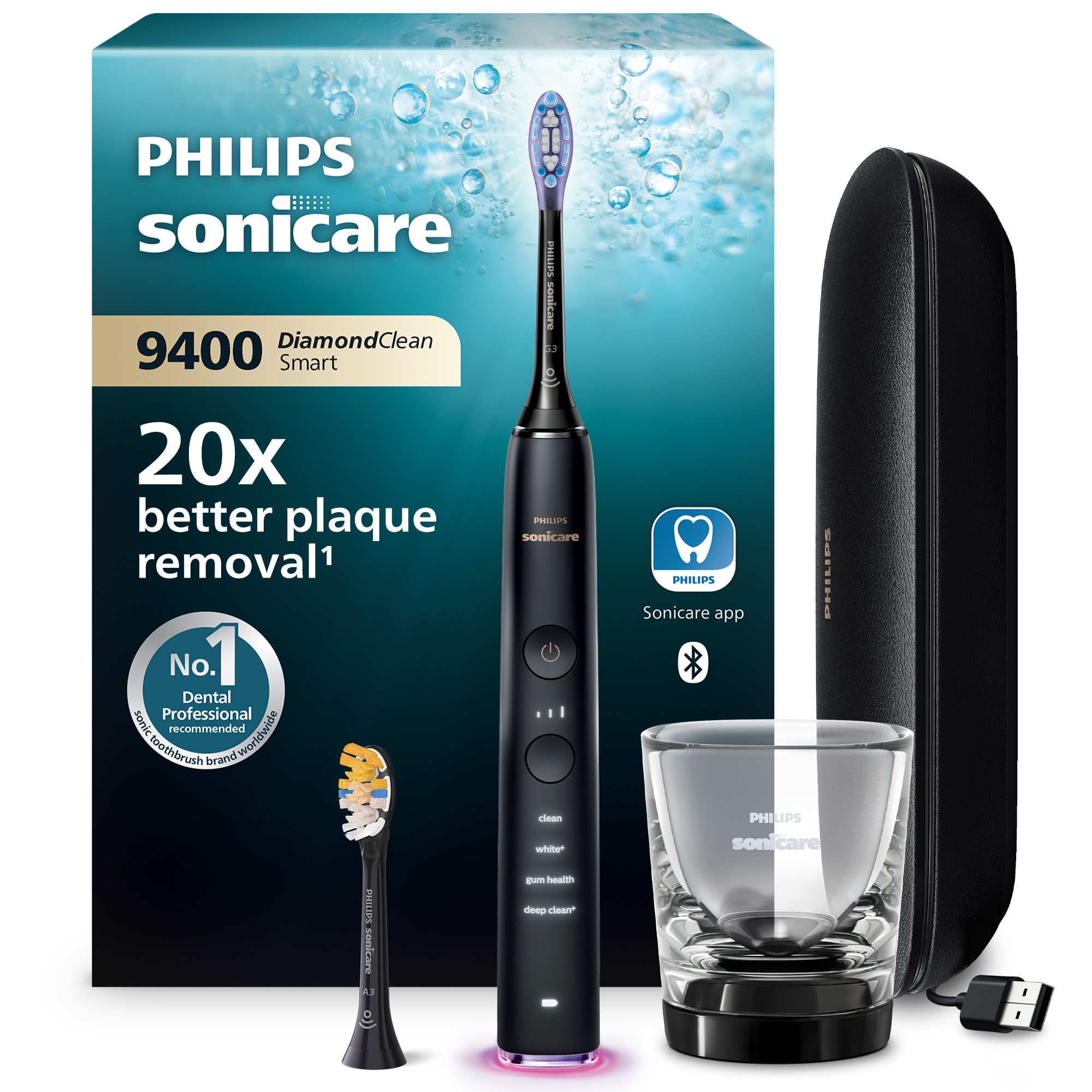 Sonická zubná kefka Philips Sonicare DiamondClean Smart aplikáciou Black HX9917/89
