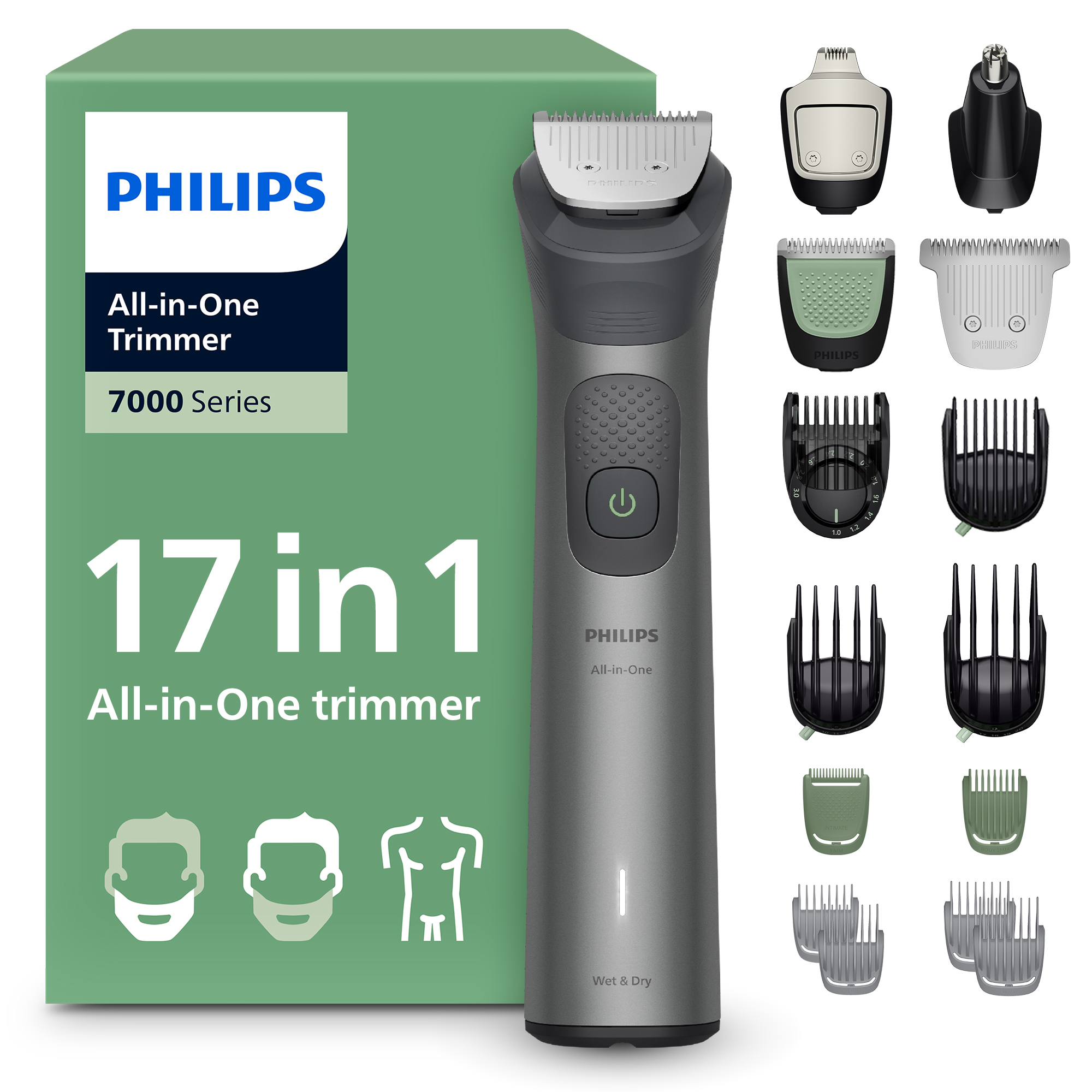 Multifunkčný zastrihávač na tvár, vlasy a telo 17v1 Philips Series 7000 MG7951/15