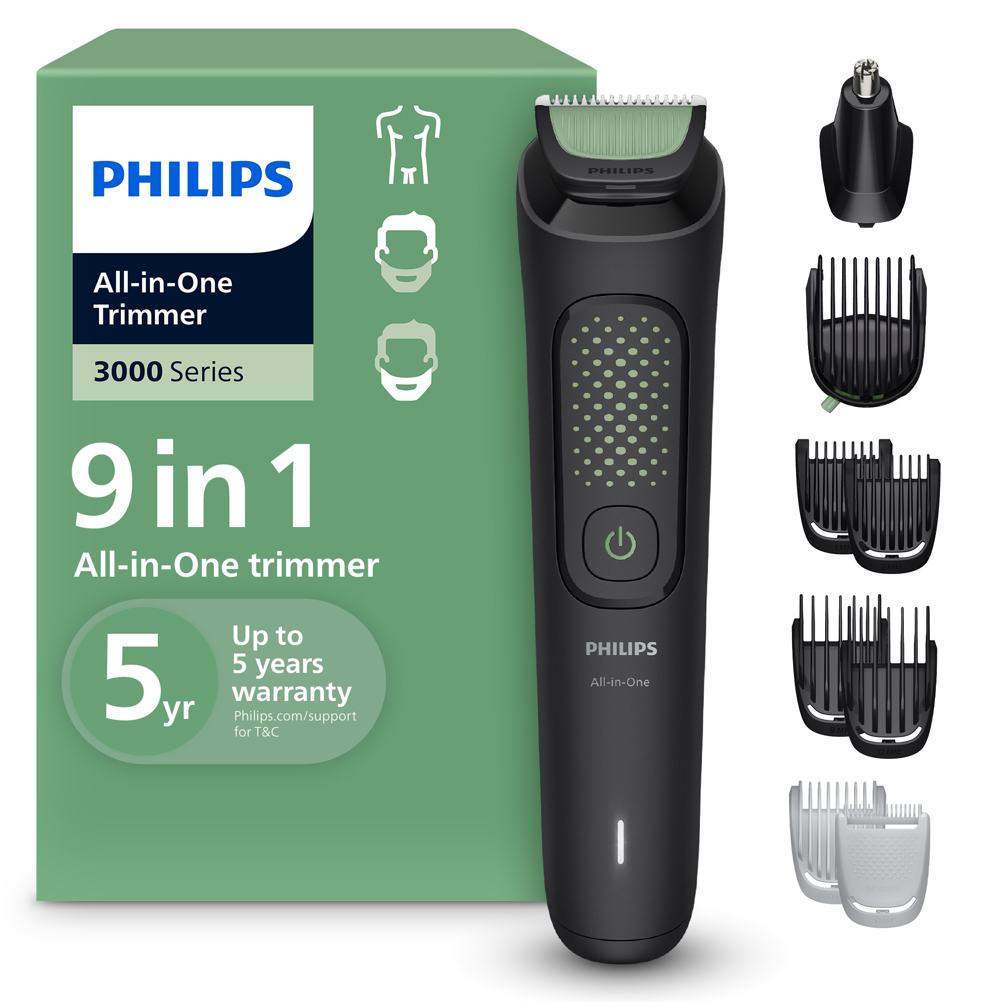 Multifunkčný zastrihávač na tvár, vlasy a telo 9v1 Philips Series 3000 MG3945/15