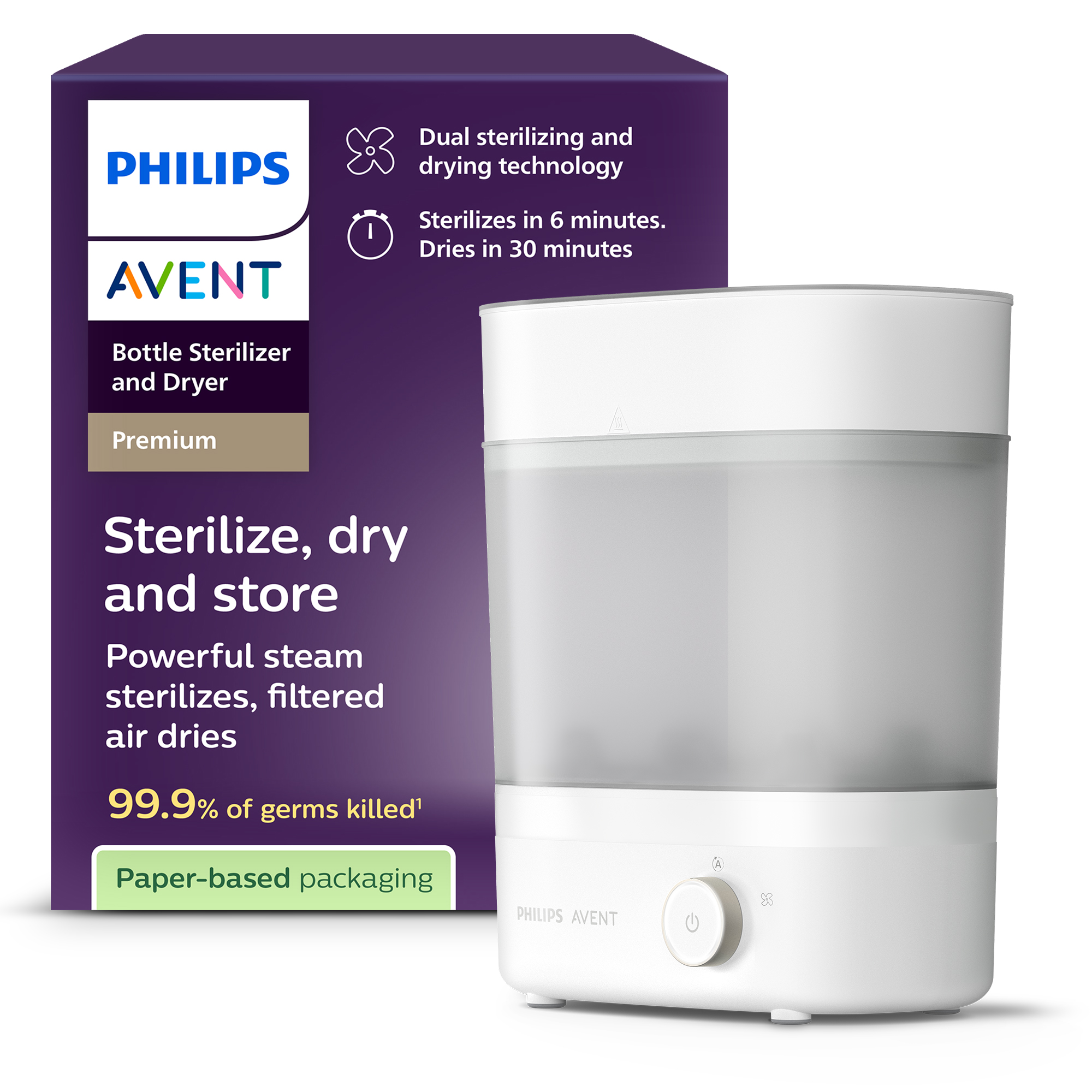 Sterilizátor Philips Avent Premium elektrický parný sterilizátor SCF293/00