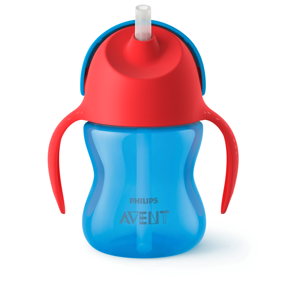 E-shop Hrnček s ohnutou slamkou Philips Avent. 200ml. modrý SCF796/01