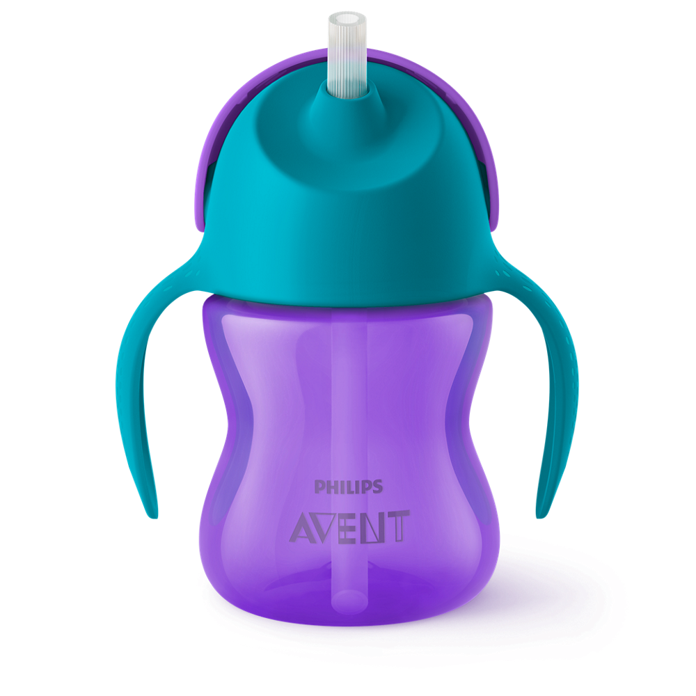 E-shop Hrnček s ohnutou slamkou Philips Avent. 200ml. fialový SCF796/02
