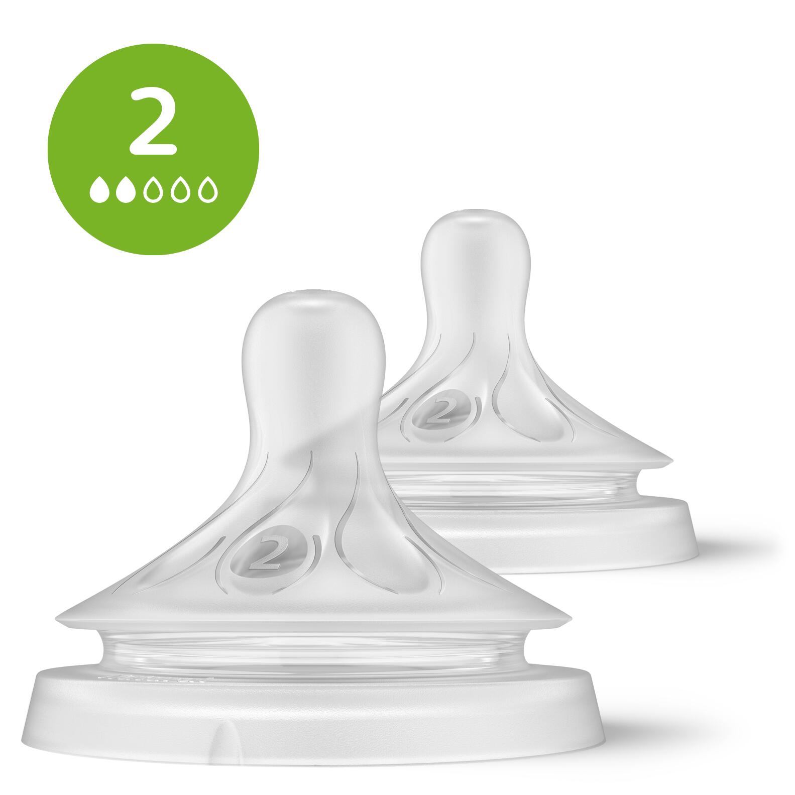 E-shop Cumlík Philips Avent Natural Response 2 novorodenecký prietok 0m+, 2 ks SCY962/02