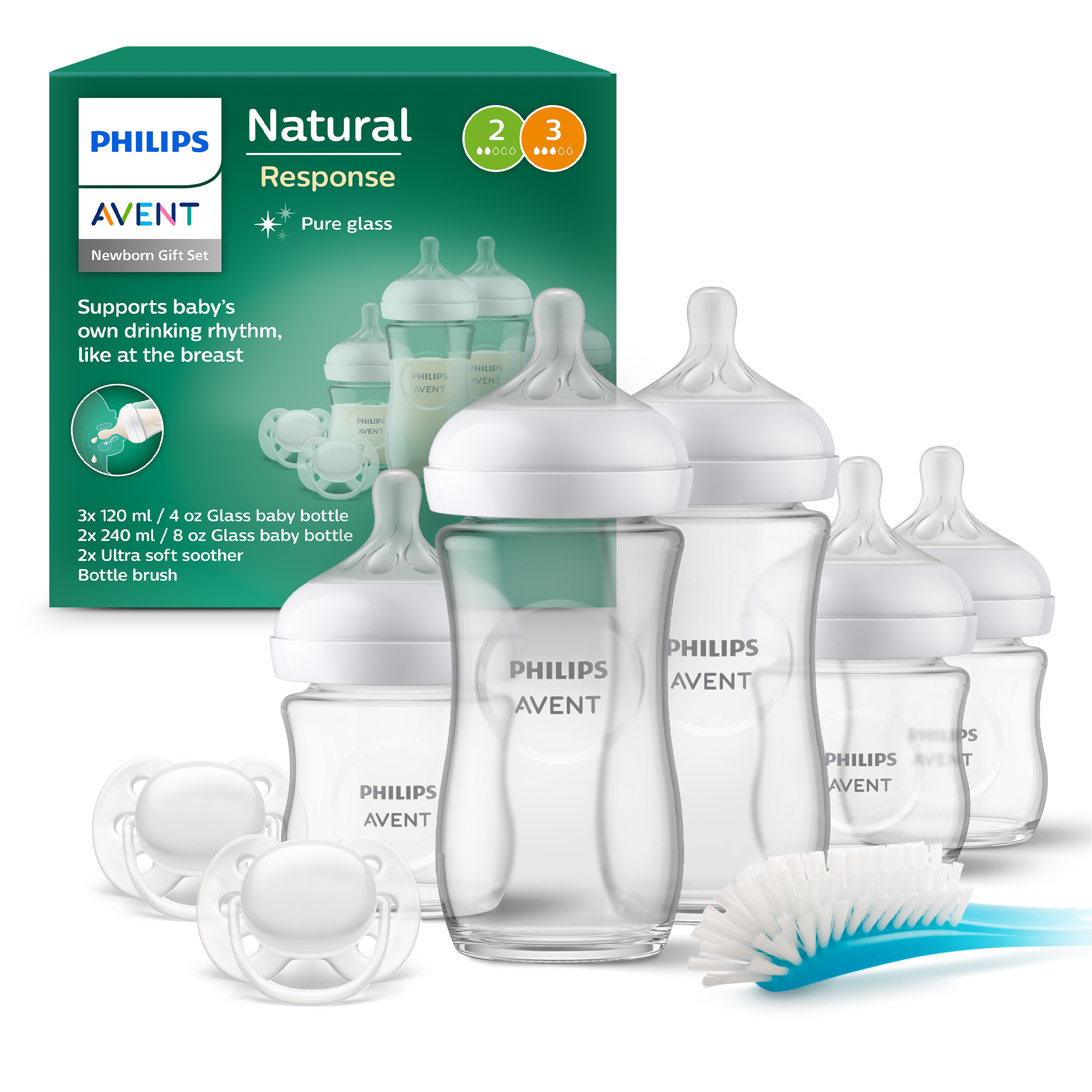 Novorodenecká štartovná sada Philips Avent Natural Response sklenená SCD879/11