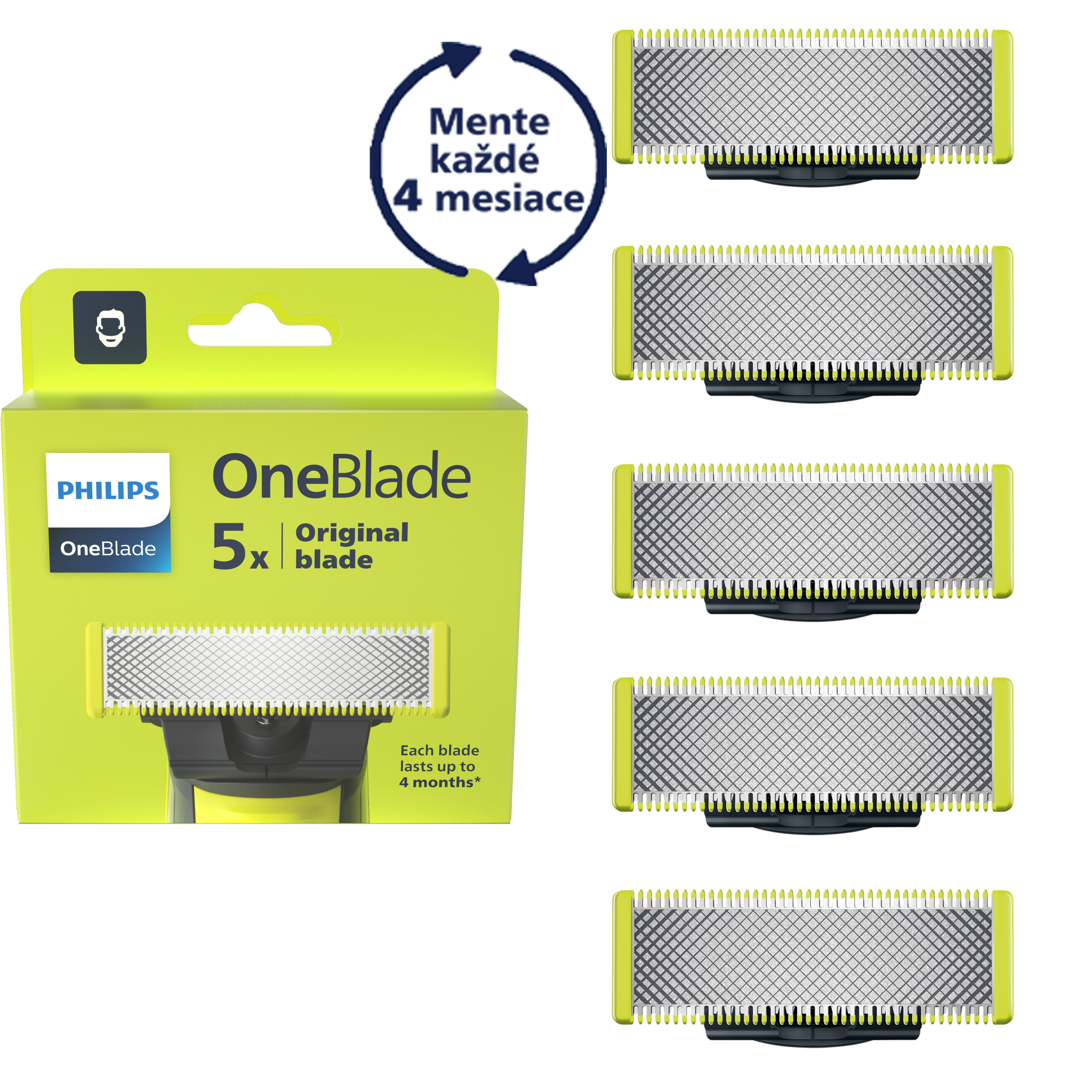 E-shop Výmenné čepele Philips OneBlade, 5ks QP250/50