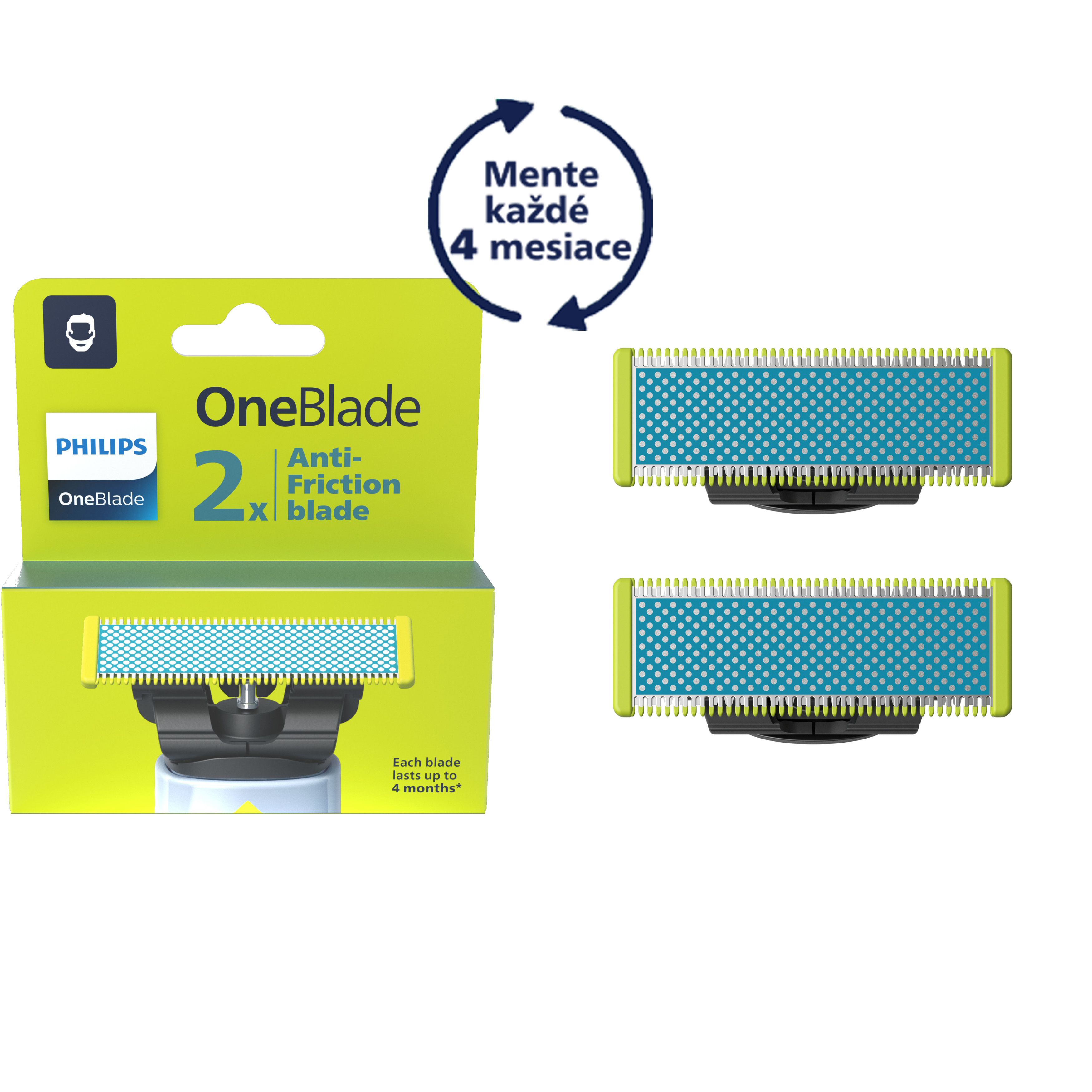 E-shop Výmenné čepele Philips OneBlade Anti-Friction, 2ks QP225/50