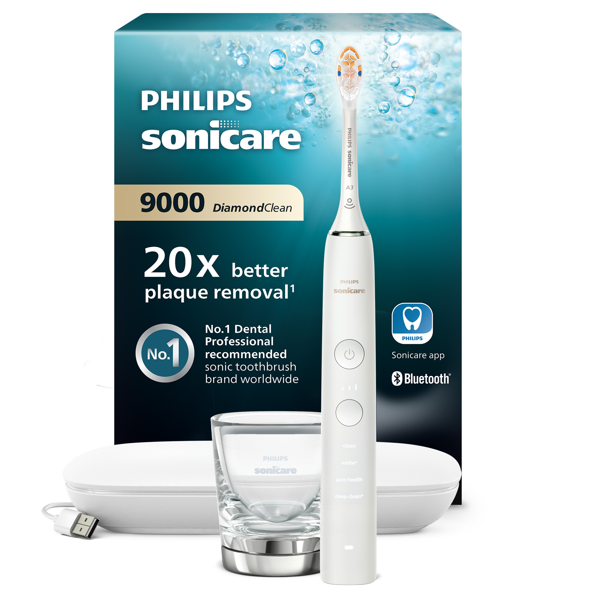 Sonická zubná kefka Philips Sonicare 9000 DiamondClean White HX9911/19