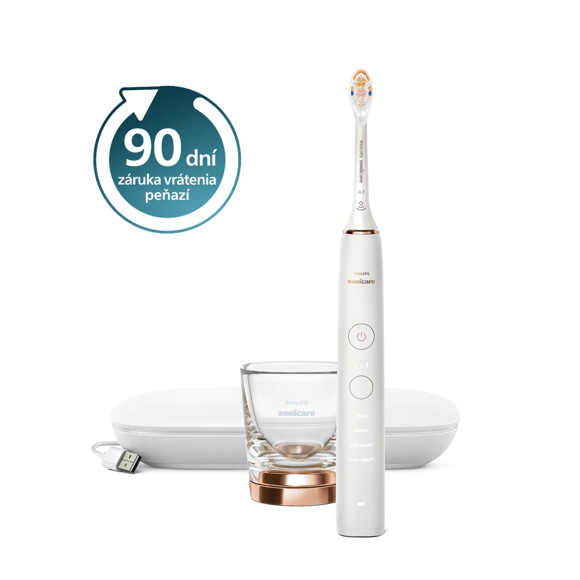 E-shop Sonická zubná kefka Philips Sonicare 9000 DiamondClean Rose Gold HX9911/23