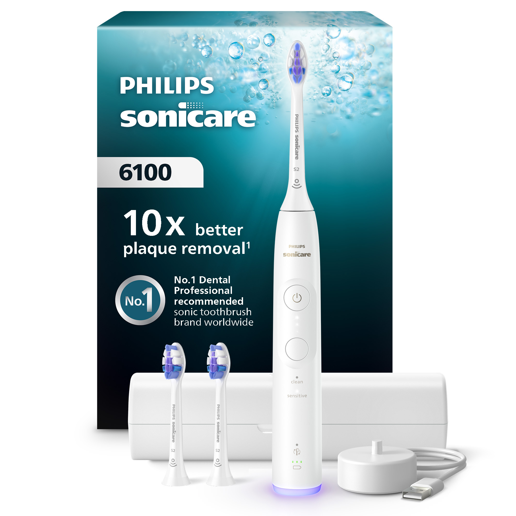 Sonická zubná kefka Philips Sonicare 6100 White HX7400/02