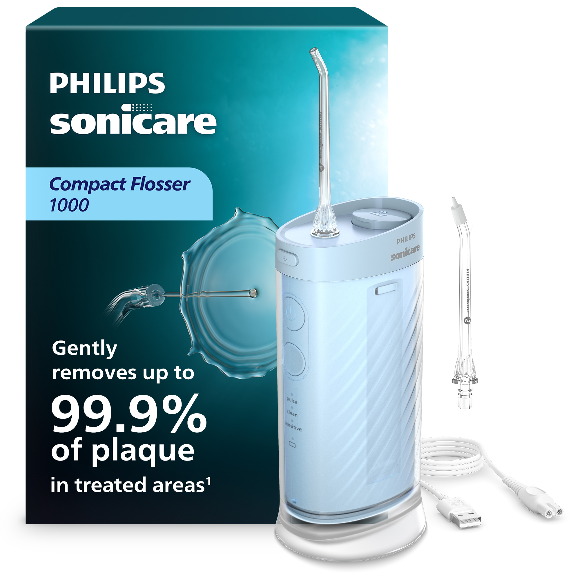 Prenosná ústna sprcha Compact Flosser 1000 Sonicare HX3333/24