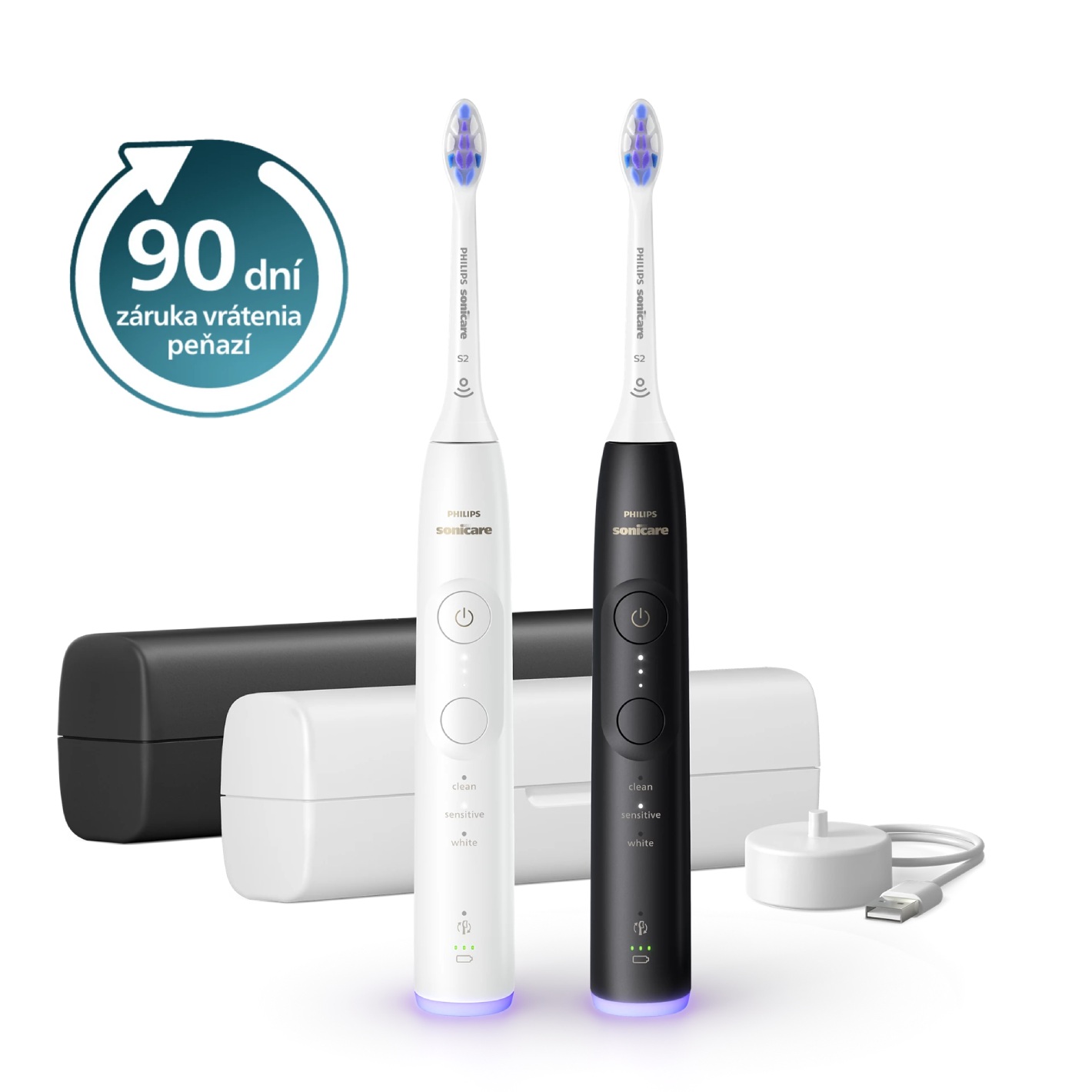 E-shop Sonická zubná kefka Philips Sonicare 6500 1+1 Black and White HX7419/01
