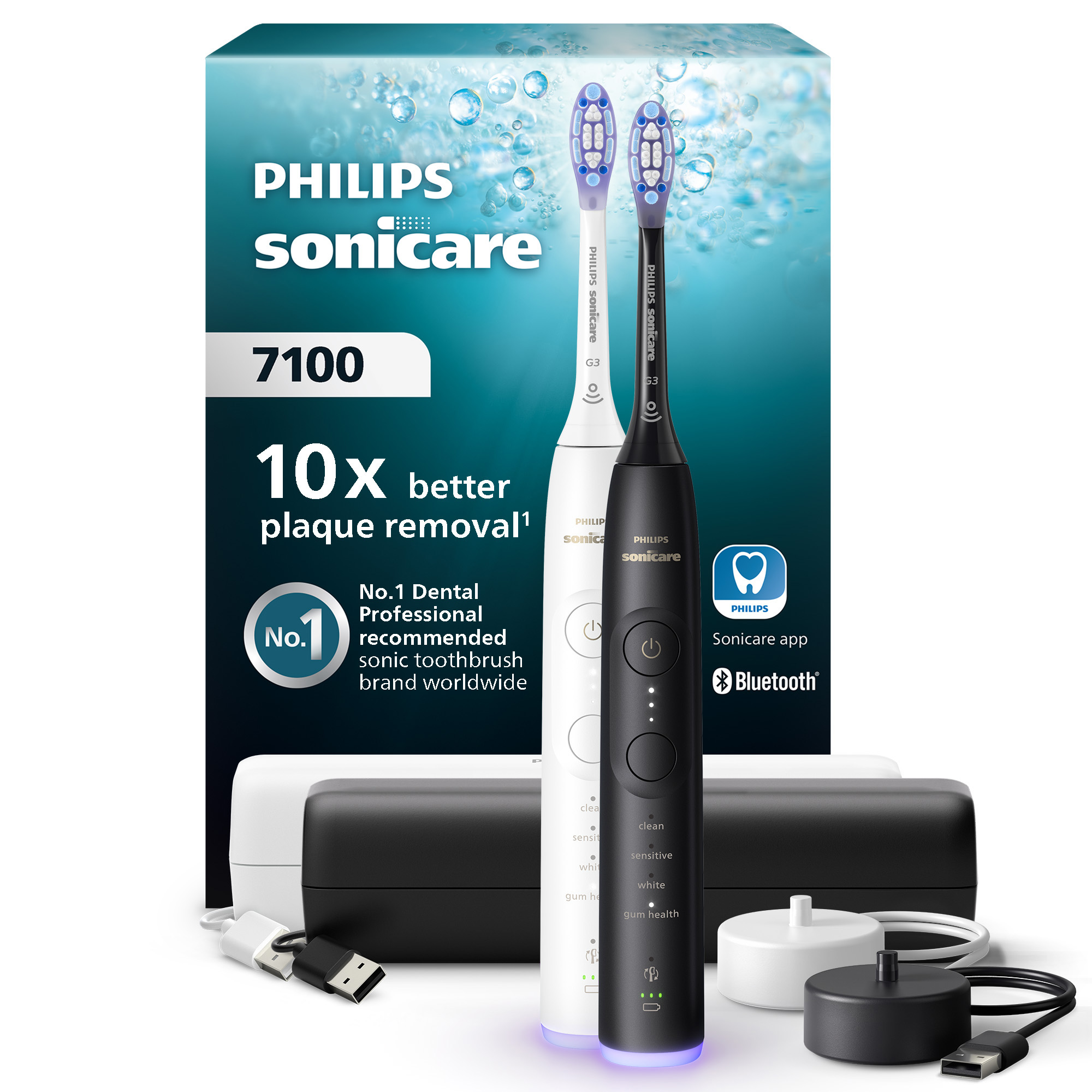Sonická zubná kefka Philips Sonicare 7100 1+1 Black and White HX7429/02