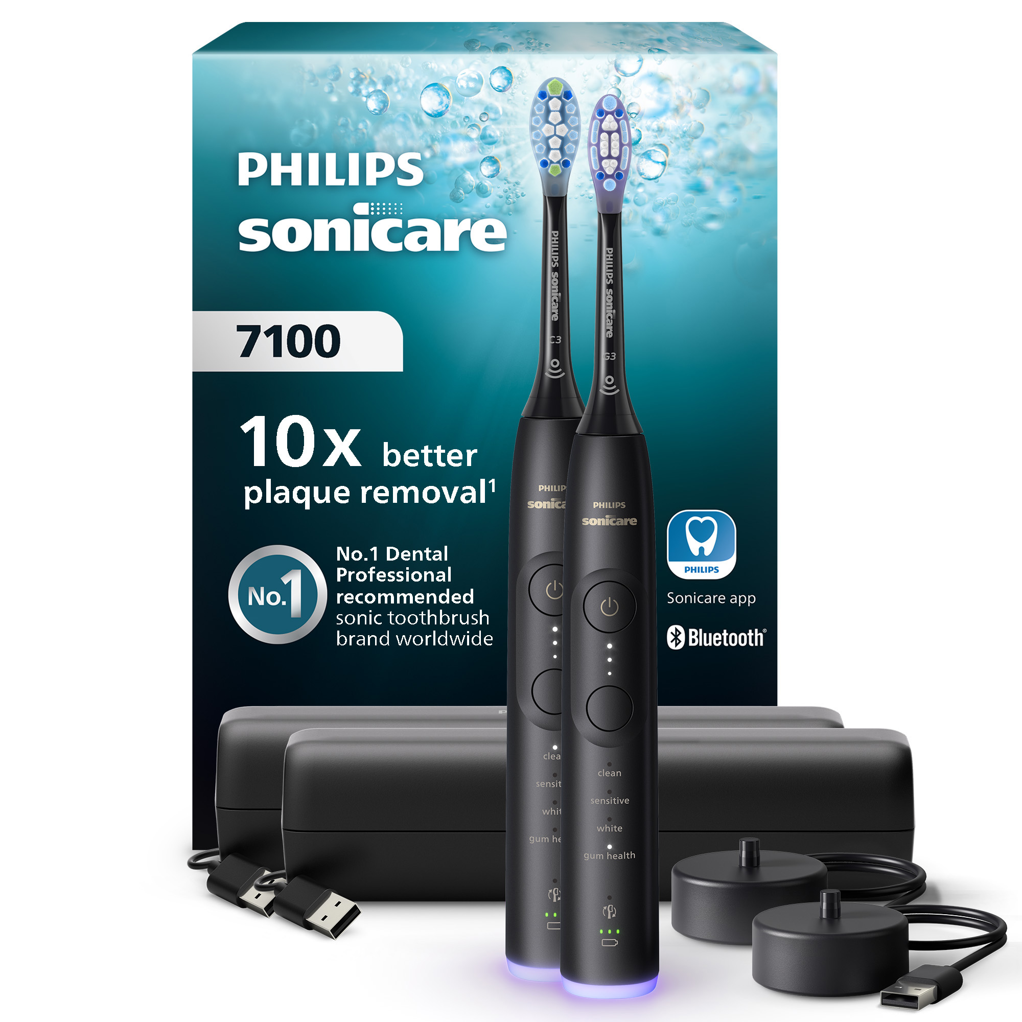 Sonická zubná kefka Philips Sonicare 7100 1+1 Black HX7429/03