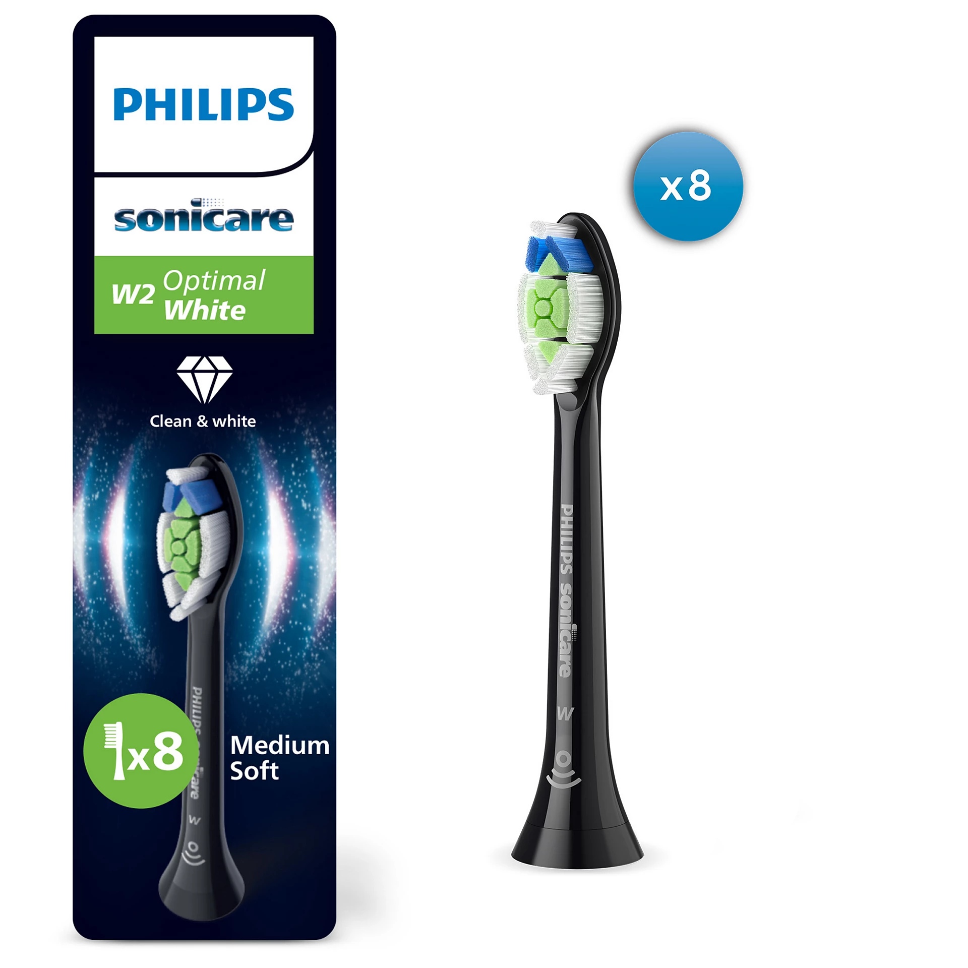 E-shop Náhradná hlavica Philips Sonicare Optimal White 8ks, Black HX6068/88