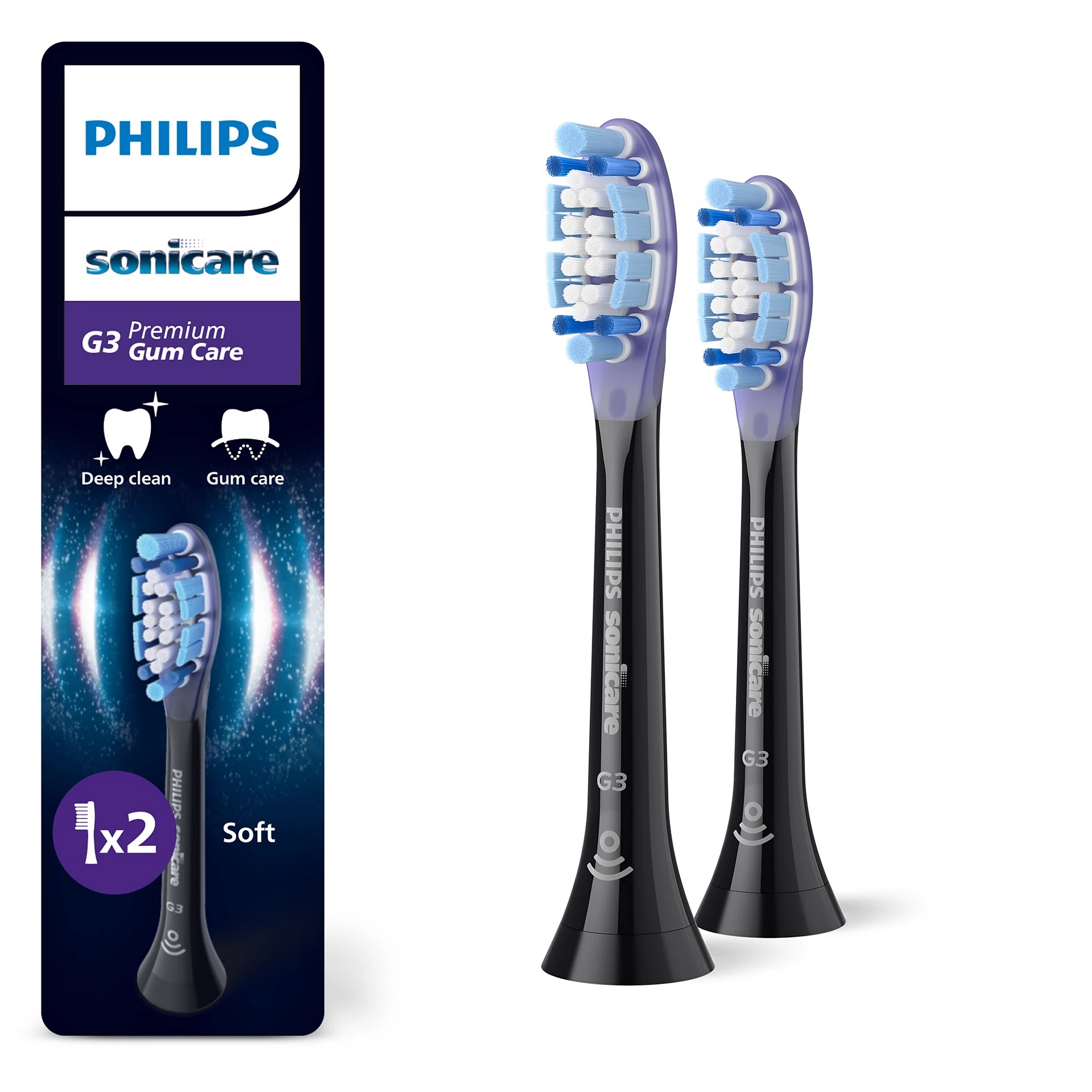 E-shop Náhradná hlavica Philips Sonicare Premium Gum Care 2ks, Black HX9052/88