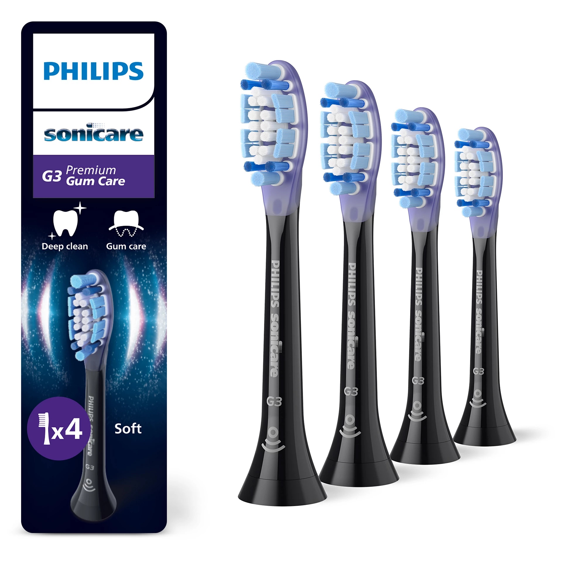 E-shop Náhradná hlavica Philips Sonicare Premium Gum Care 4ks, Black HX9054/88