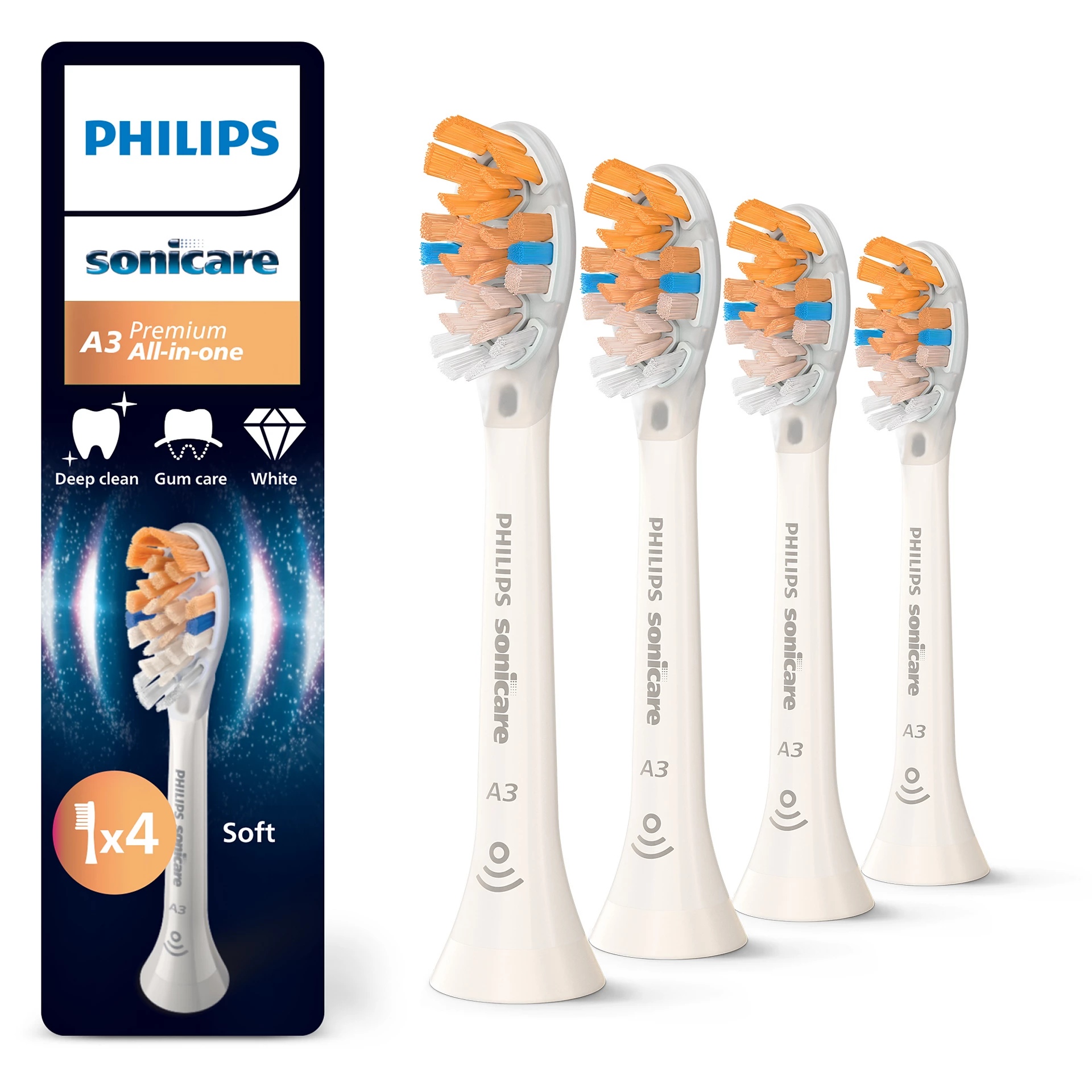 E-shop Náhradná hlavica Philips Sonicare Premium All-in-One 4ks, White HX9094/87