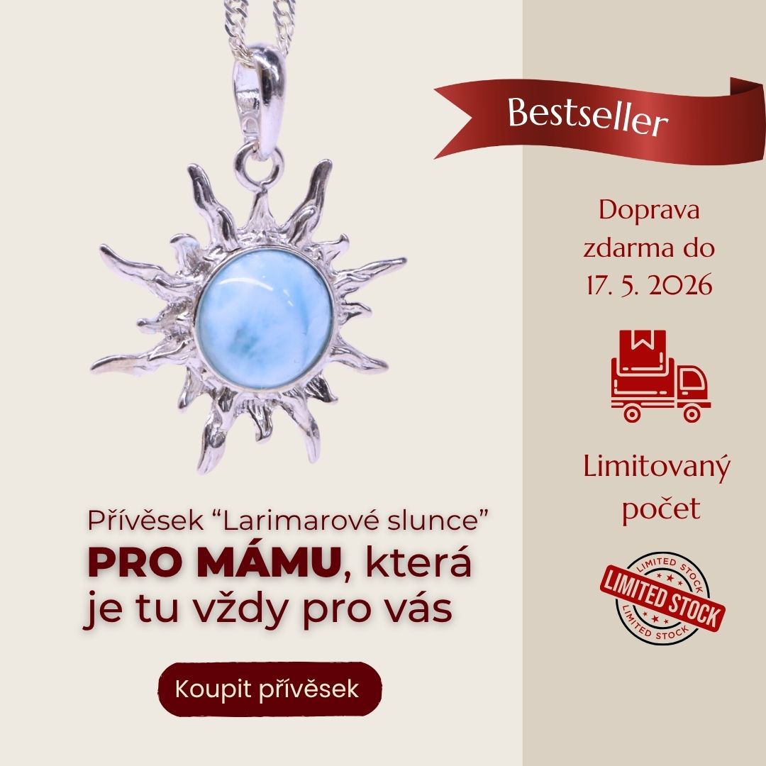 Přívěsek "Larimarové slunce" pro mámu, která stojí vždy při vás