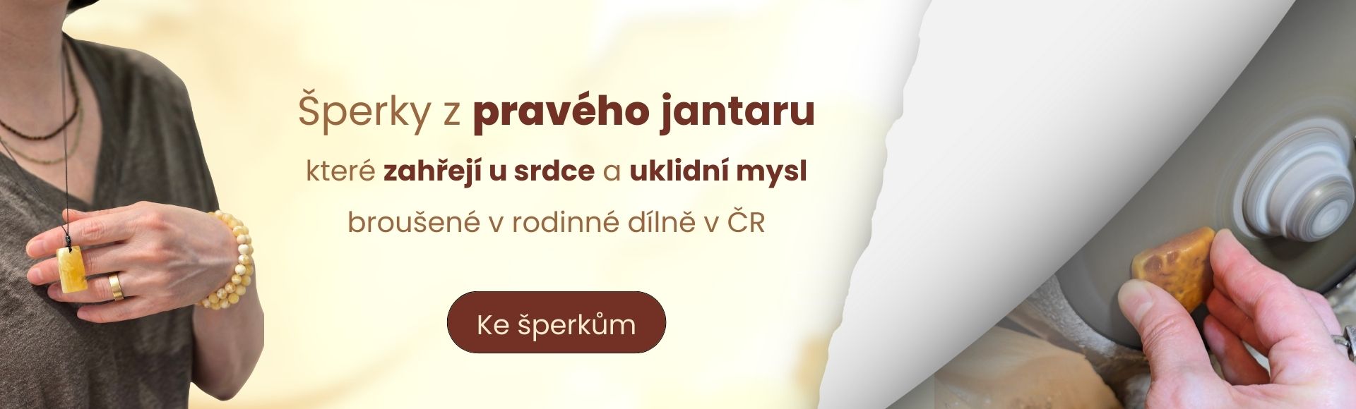 Jantarové šperky vyrobené v Praze