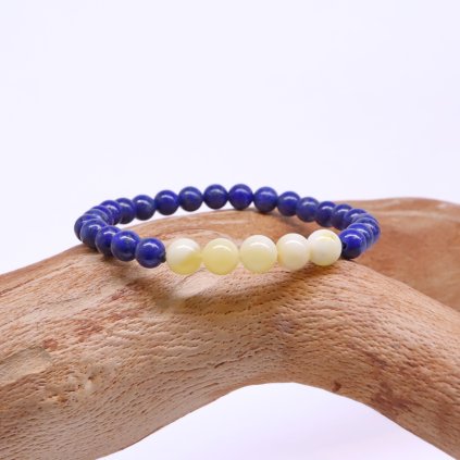 Naramek lapis lazuli jantar 8204001