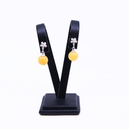 Stribrne nausnice s jantarem 5114701