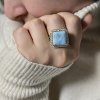 Stribrny prsten s larimarem ctverec 01