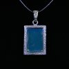Dominican Blue Amber Pendant with 925 Sterling Silver