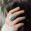 Stribrny prsten s larimarem obdelnik 01