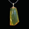Dominican Green Amber Pendant with 925 Sterling Silver