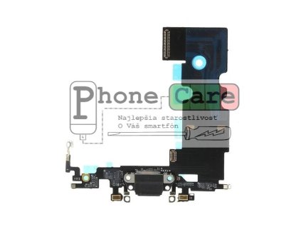 iPhone 8, SE (2020) - Nabíjací Konektor spolu  Flex Káblom (čierny)
