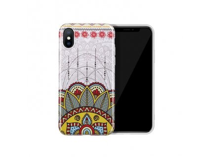 Pouzdro na iPhone X s mandalou - žluté